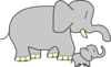 Parent And Child Elephants Clip Art